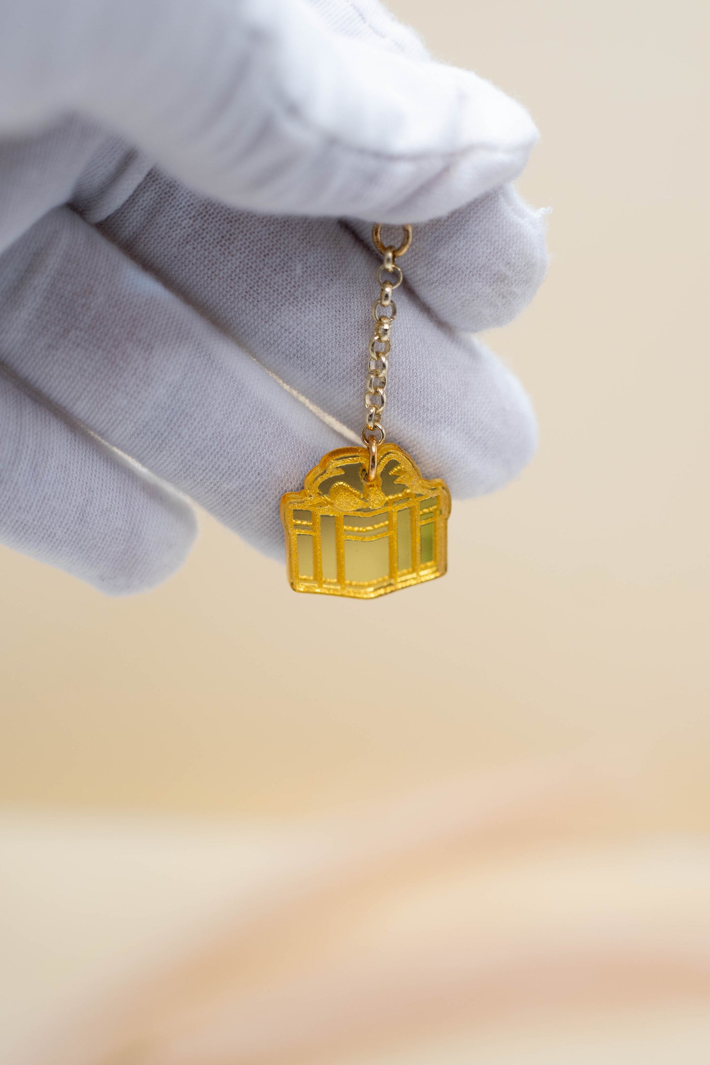 Golden Gift Box Earrings