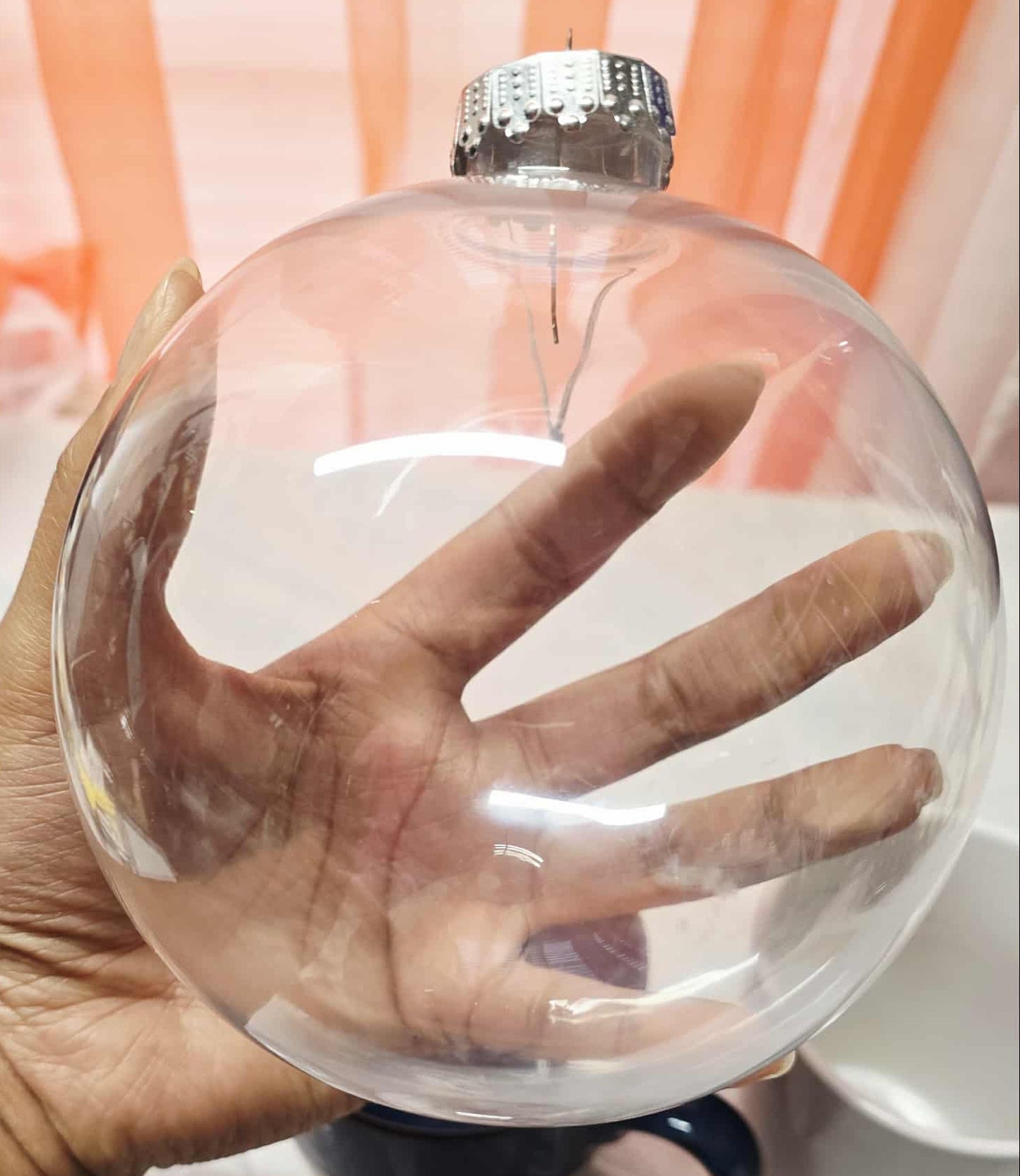 Personalized Memorial Photo Ornament – Clear Keepsake Ball-your photo or design