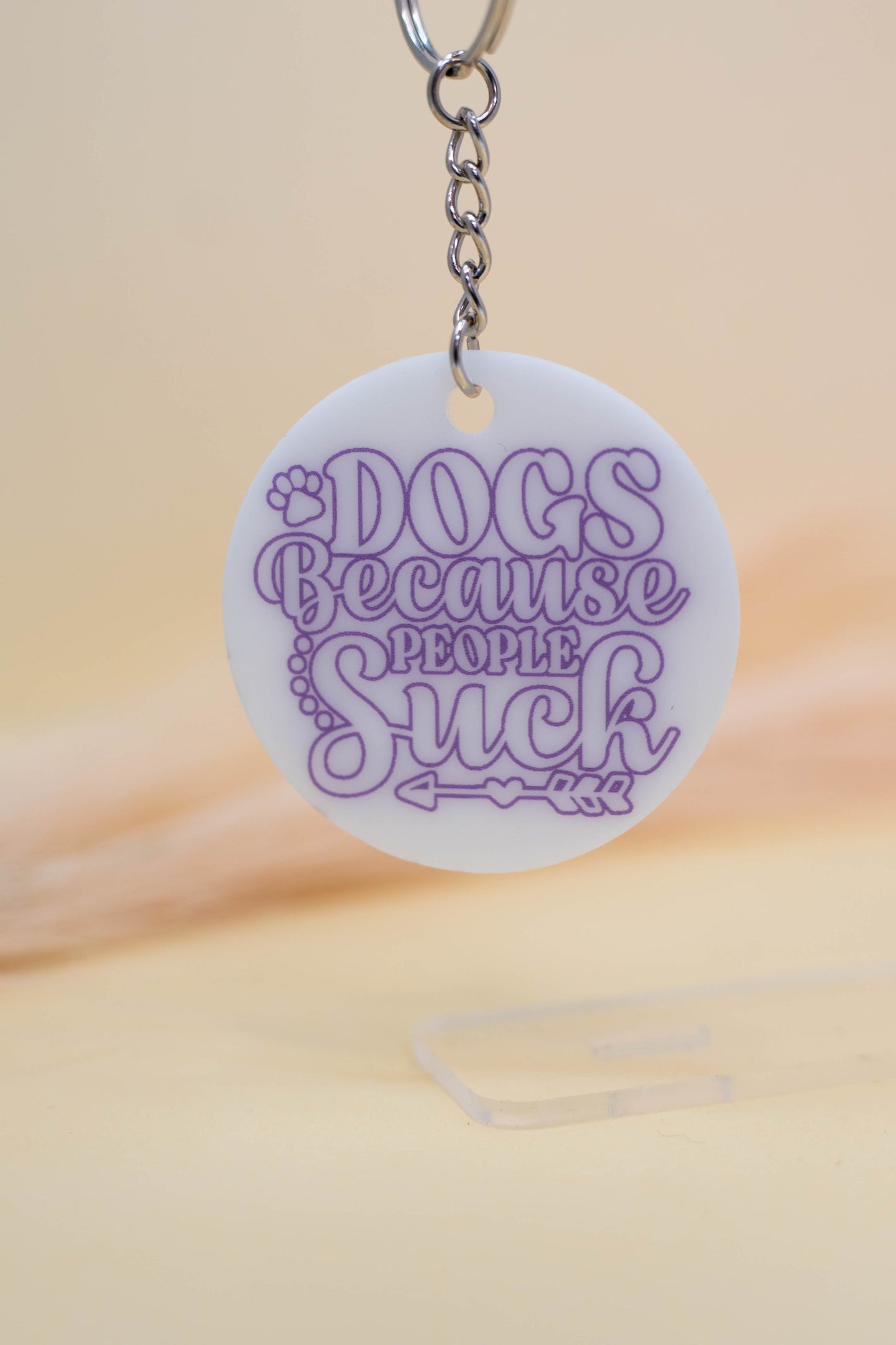 Dogs Because People Suck Keychain