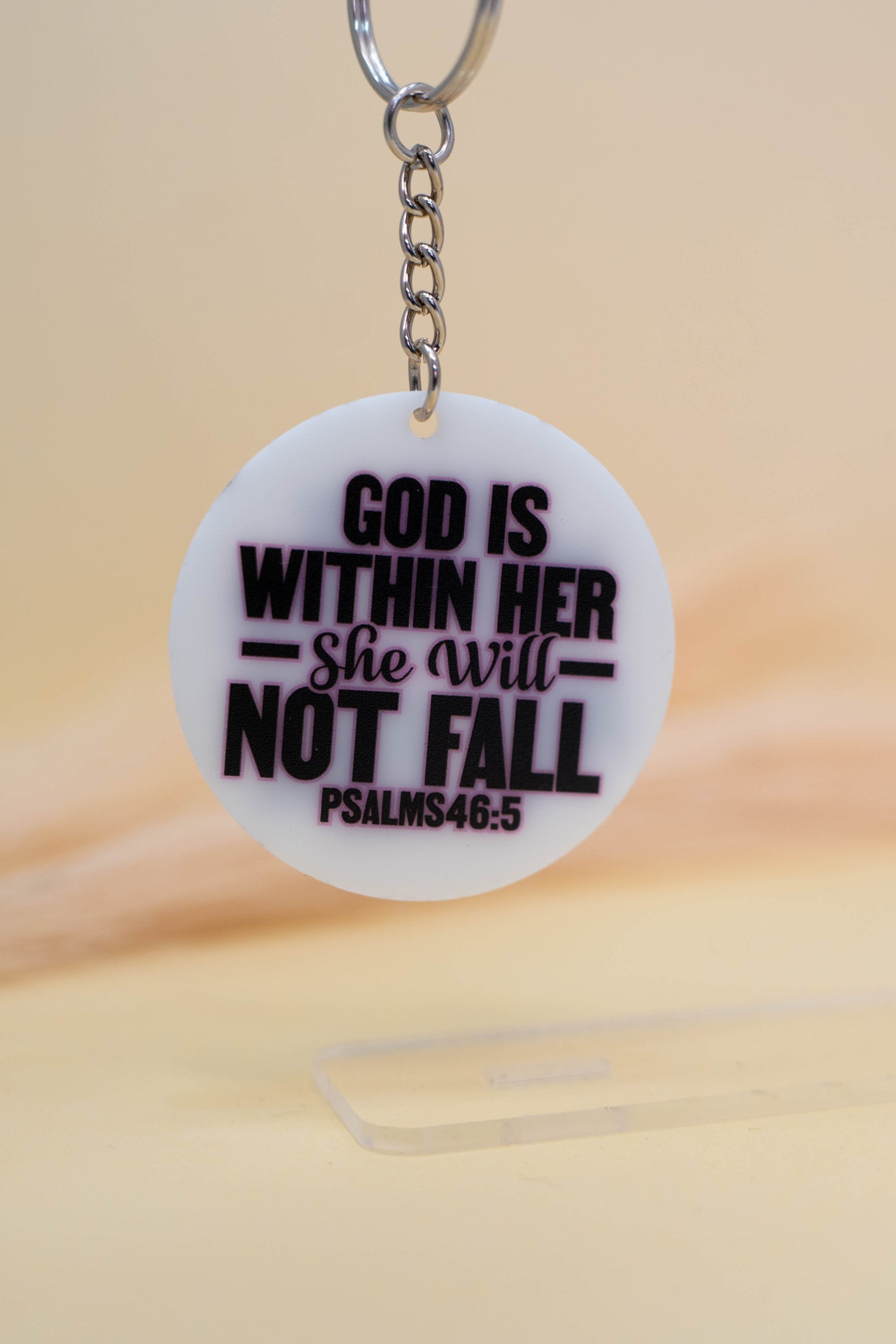 God Is Within Her, She Will Not Fall Keychain – Psalm 46:5