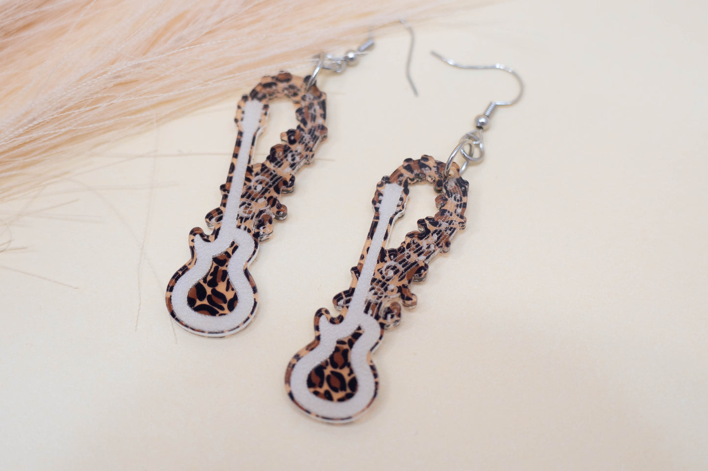 Leopard Guitar Earrings