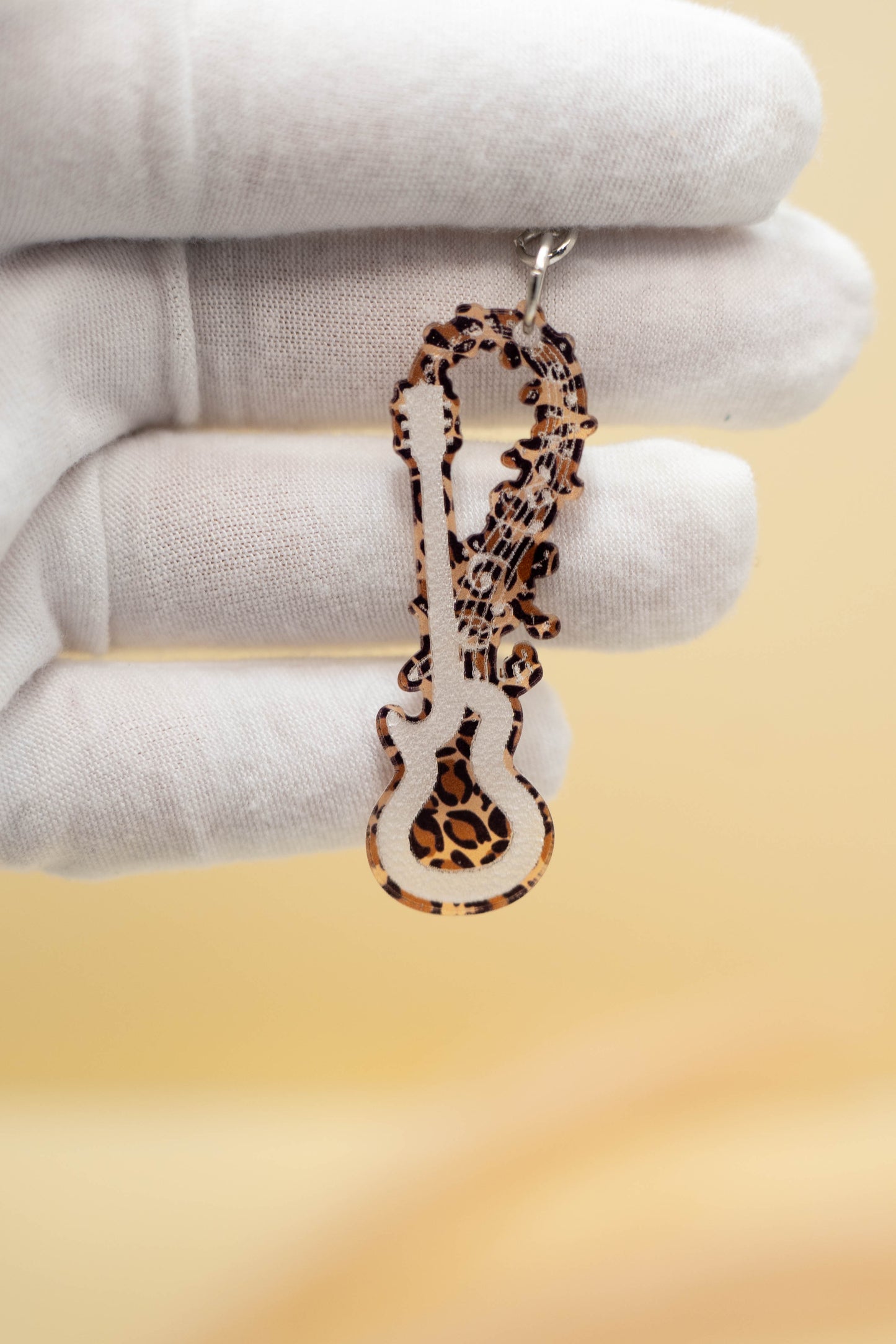 Leopard Guitar Earrings