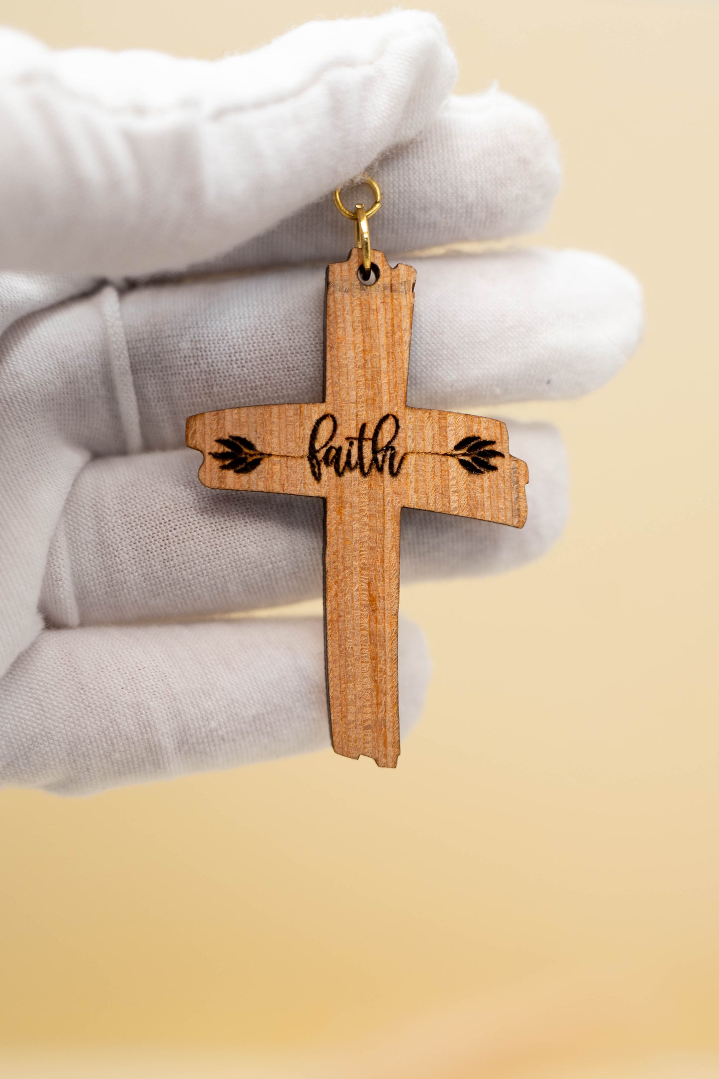 Hope Wooden Cross Earrings