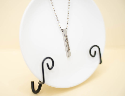 “Chosen” Bar Necklace – Faith-Inspired Stainless Steel Pendant