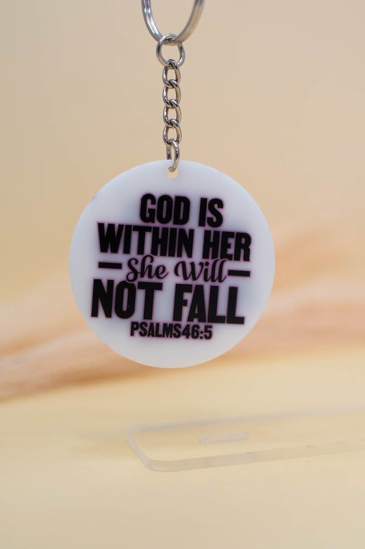 God Is Within Her, She Will Not Fall Keychain – Psalm 46:5