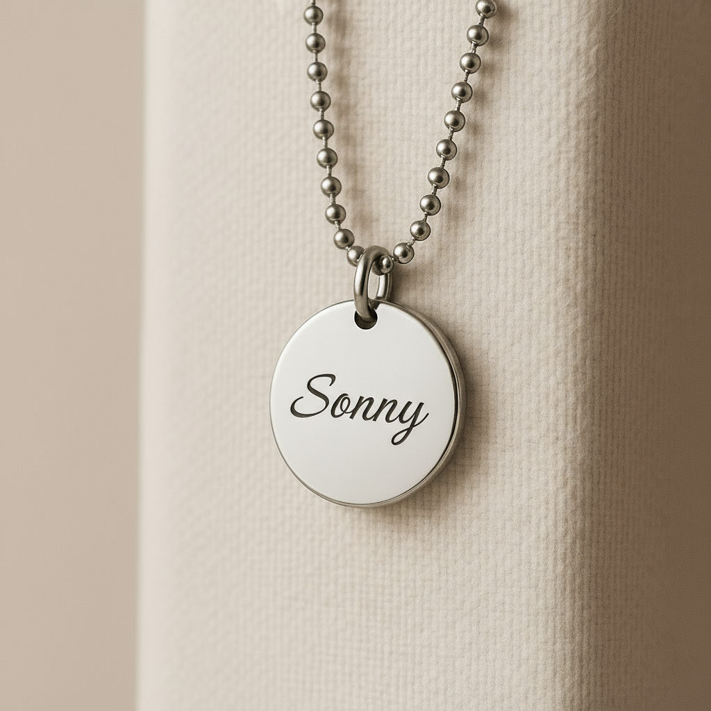 Personalized Round Pendant Necklace – Custom Engraved Keepsake