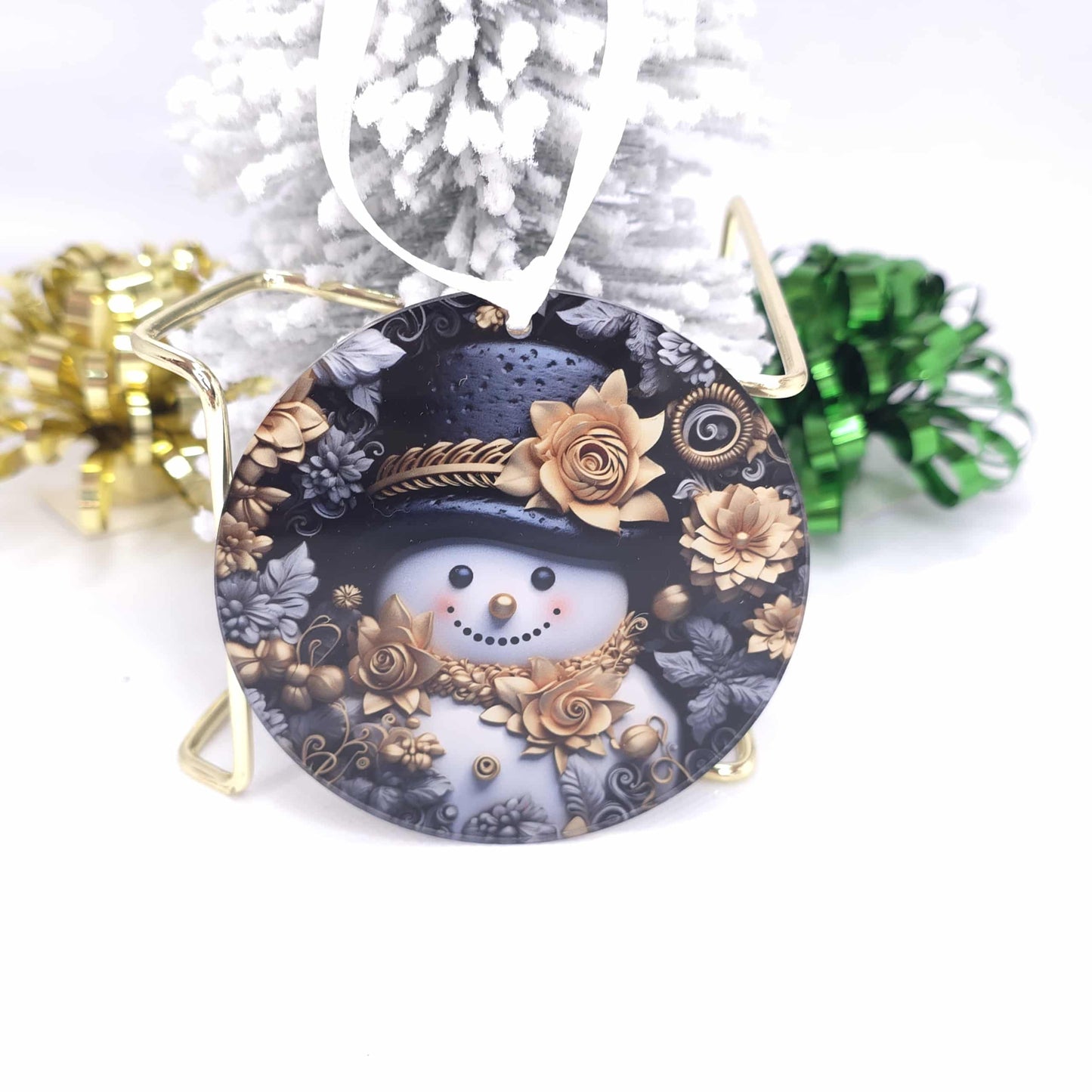 Snowman & Highland Cow Christmas Ornaments